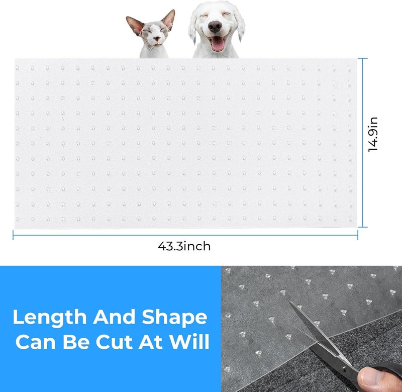THAMIAO Carpet Protector for Pets Cat Scratch Carpet Protector Easy to Cut Plastic mat for Carpet Anti Scratch Under Door Mat Carpet Scratch Stopper from Cat Dog Scratching 3.6FT (Clear, 3pcs) - Image 2
